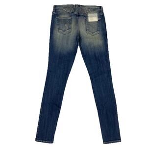 Gilded Intent Low Rise Skinny Moto Jeans Women’s 30x31 Blue Distressed USA